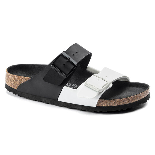 Birkenstock Women's Arizona Split Black/White Birko-Flor Narrow