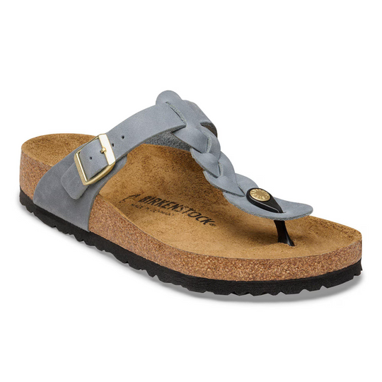 Birkenstock Women's Gizeh Braided Grey Oiled Leather Regular