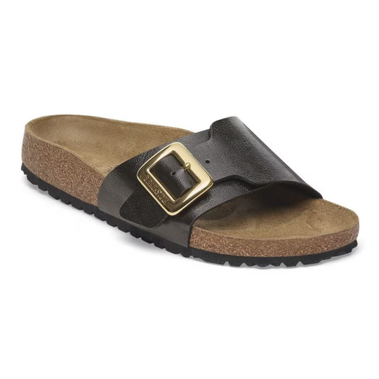 Birkenstock Women's Catalina Luxe Buckle Graceful Licorice Birko-Flor Narrow