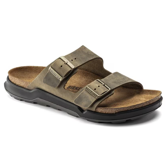 Birkenstock Men's Arizona Rugged Faded Khaki Oiled Leather Regular