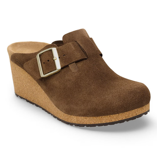 Birkenstock Women's Fanny Dark Tea Suede Narrow