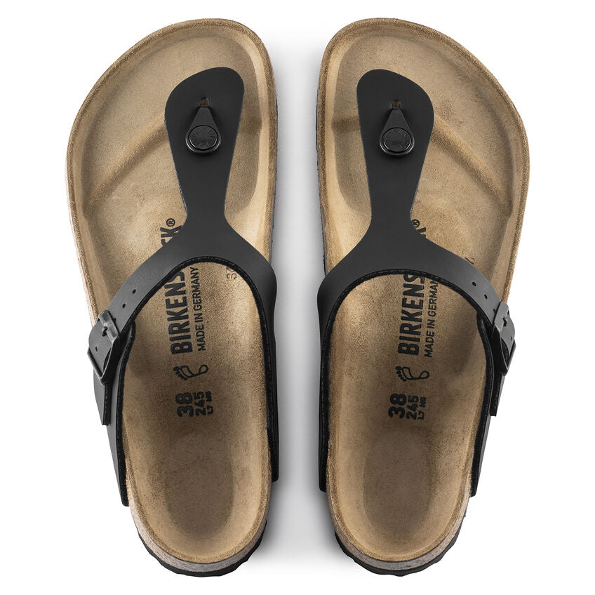 Birkenstock Women's Gizeh Black Birko-Flor – Wuerth Shoes